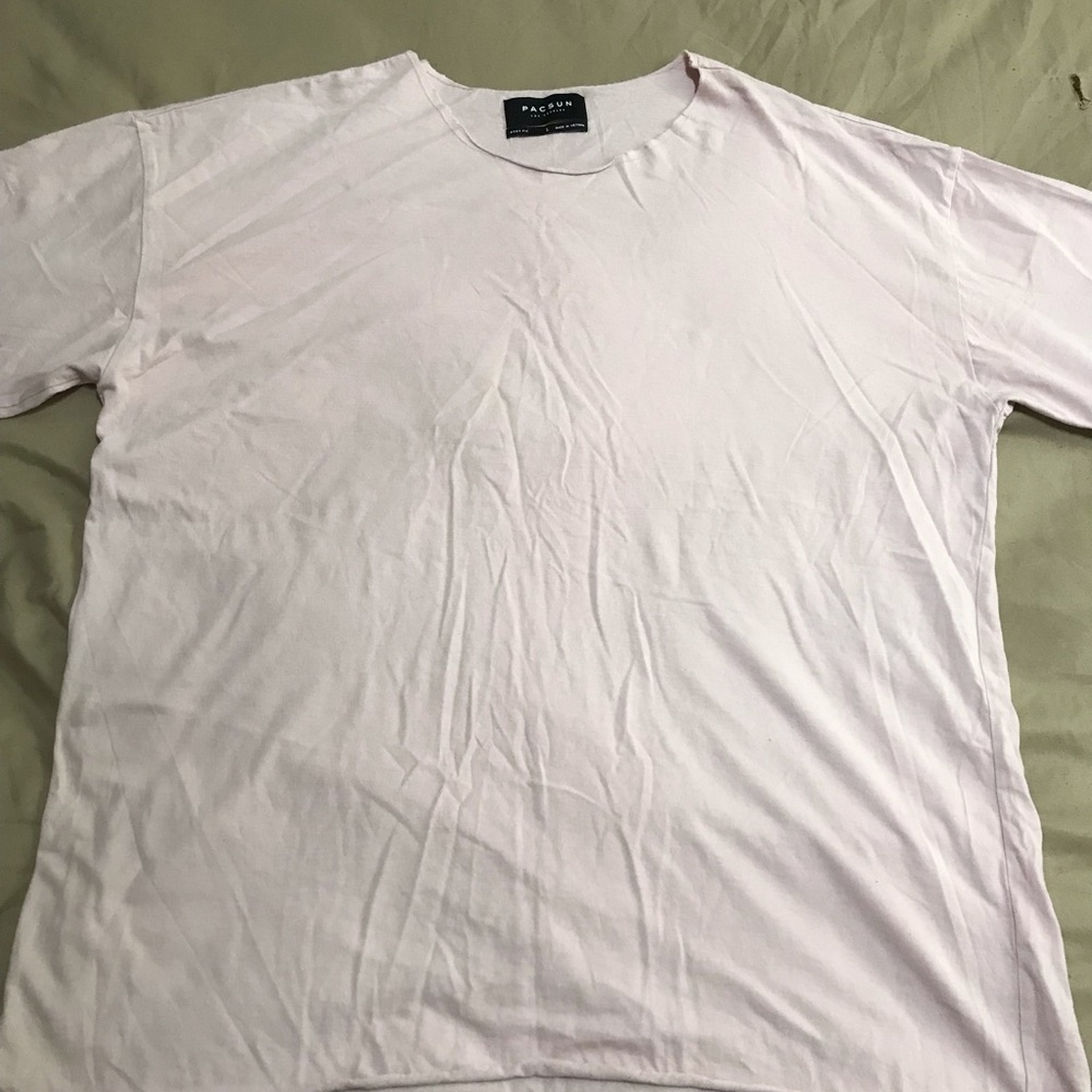 Plain Pink Raw Cut Boxy Fit Shirt by PacSun